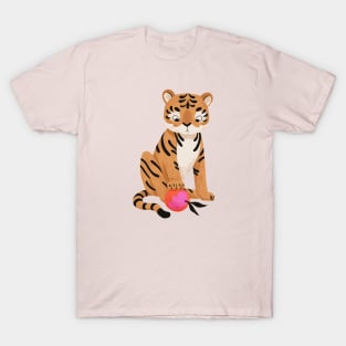 Cute Tiger with Orange T-Shirt